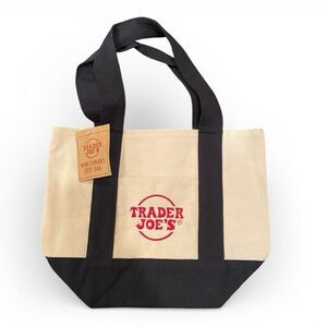 Trader Joe's Mini Canvas Tote Bag Navy Blue. NWT